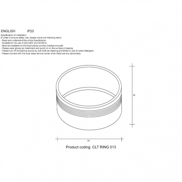 Декоративное кольцо Crystal Lux CLT Ring 013 BL