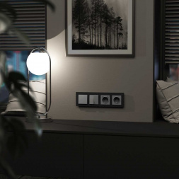 Рамка Werkel Senso на 4 поста черный, стекло soft-touch W0043108 4690389200496