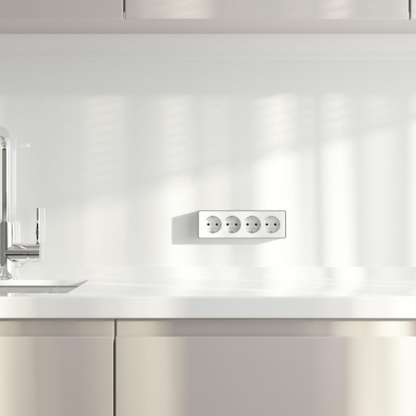 Розетка четверная с заземлением и шторками Gallant Werkel a071252