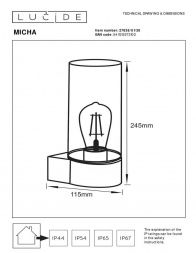 Уличный настенный светильник Lucide Micha 27838/01/30