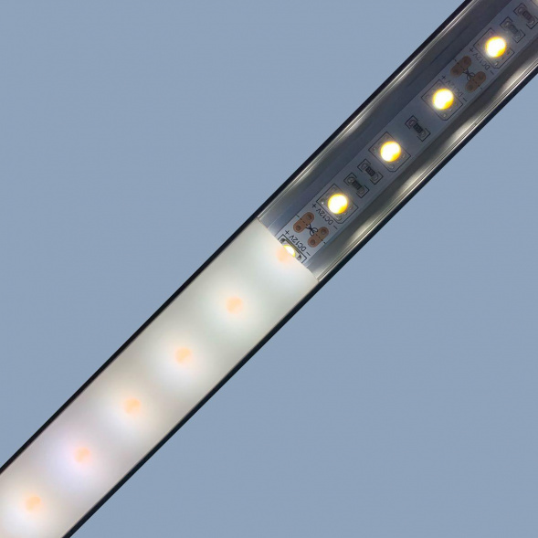 Профиль встраиваемый с рассеивателем черный/белый 2м. Apeyron 08-02-ЧБ