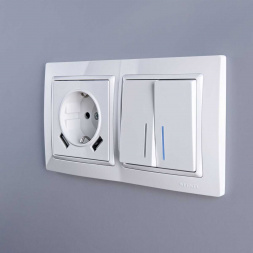 Выключатель двухклавишный с подсветкой Werkel белый W1120101 4690389155208