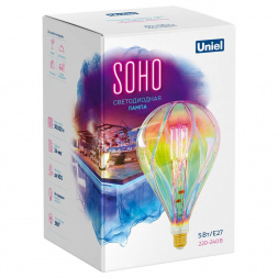Лампа светодиодная филаментная Uniel E27 5W 2250K LED-SF31-5W/SOHO/E27/CW RAINBOW GLS77RB UL-00005917