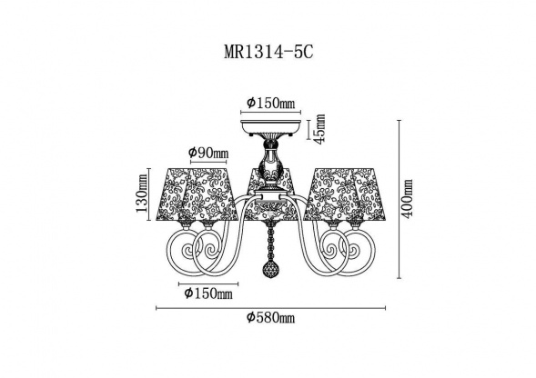 Потолочная люстра MyFar Ceiling Luna MR1314-5C