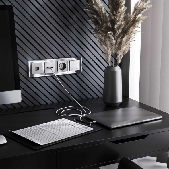 Рамка на 4 поста Werkel Diamant зеркальный W0041220 4690389158858