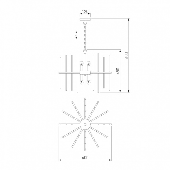 Подвесная люстра Bogates Allure 356/6 латунь