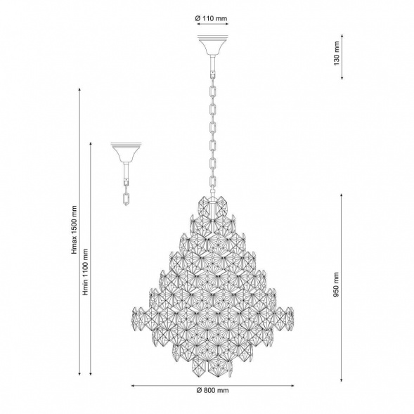Подвесная люстра Lucia Tucci Rumba 1050.17 Chrome