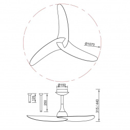 Люстра-вентилятор Mantra IPANEMA III 9041