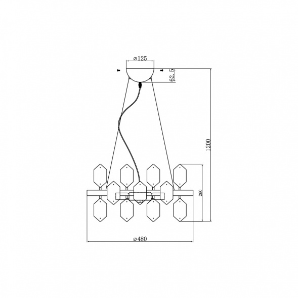 Подвесная люстра Vele Luce Polaris VL4153P16