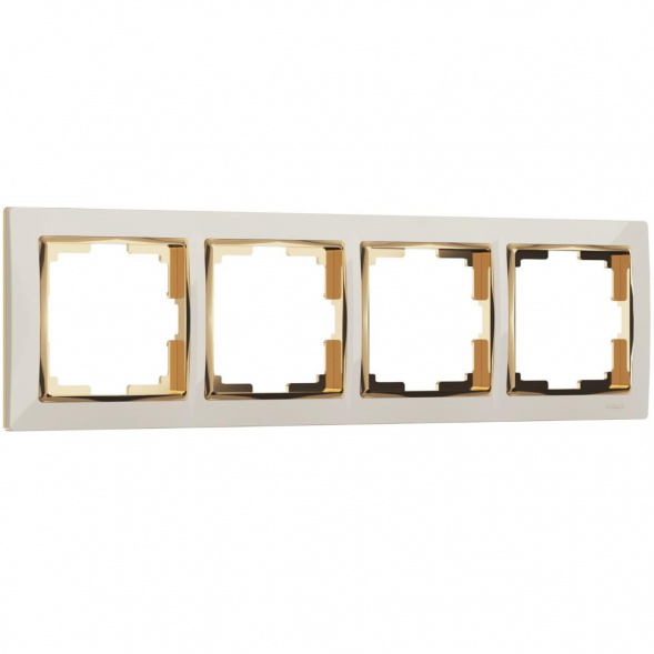 Рамка на 4 поста Werkel Snabb слоновая кость/золото W0041932 4690389160929