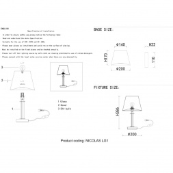 Настольная лампа Crystal Lux Nicolas LG1 Gold/White