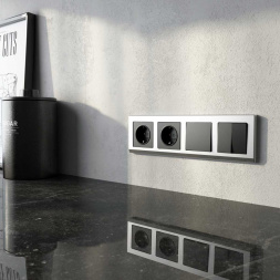 Рамка на 4 поста Werkel Stark серебряный W0041806 4690389161902