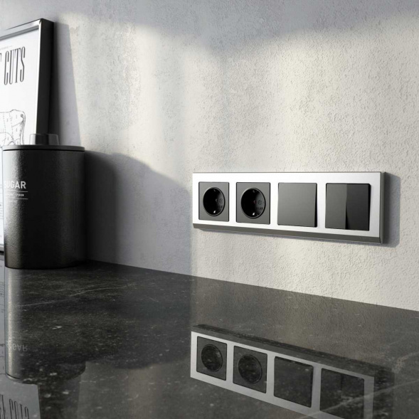 Рамка на 4 поста Werkel Stark серебряный W0041806 4690389161902