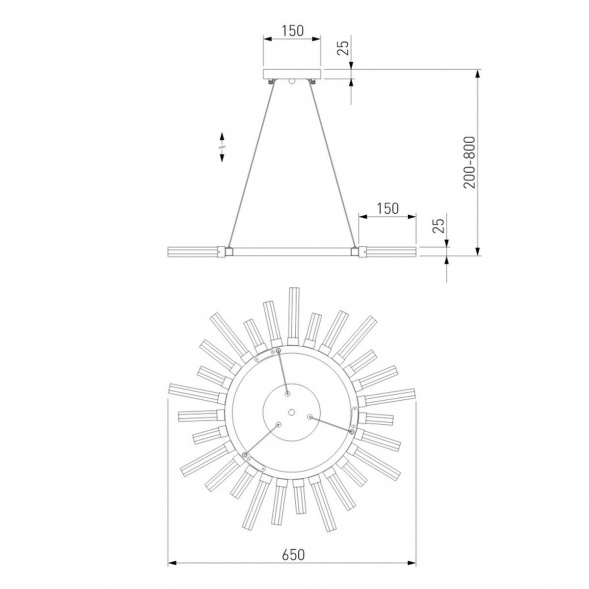 Подвесная люстра Bogates Sole 558 Smart