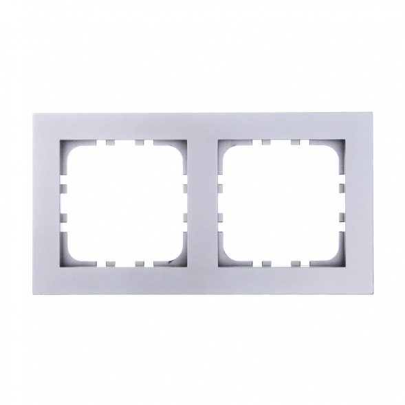 Рамка LK Studio 2-постовая (серебристый металлик) LK80 844203-1
