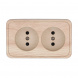 Розетка LK Studio двойная открытой установки без заземляющих контактов с защитными шторками (сосна) 813625