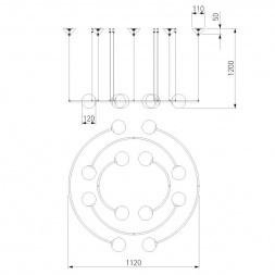 Подвесная люстра Bogates Brook 359/12 латунь