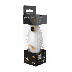 Лампа светодиодная Gauss E14 6.5W 3000К матовая 103101107