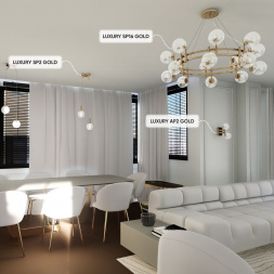 Подвесная люстра Crystal Lux Luxury SP16 Gold