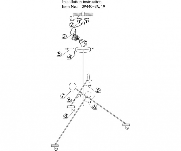 Подвесная светодиодная люстра Kink Light Некси 09440-3A,19(3000K)