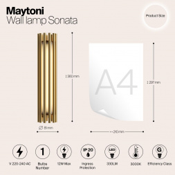 Настенный светильник Maytoni Sonata MOD410WL-L12BS3K