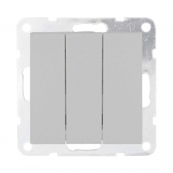 Выключатель 3-кл. LK Studio 16 A, 250 B (серебристый металлик) LK80, 842103-1