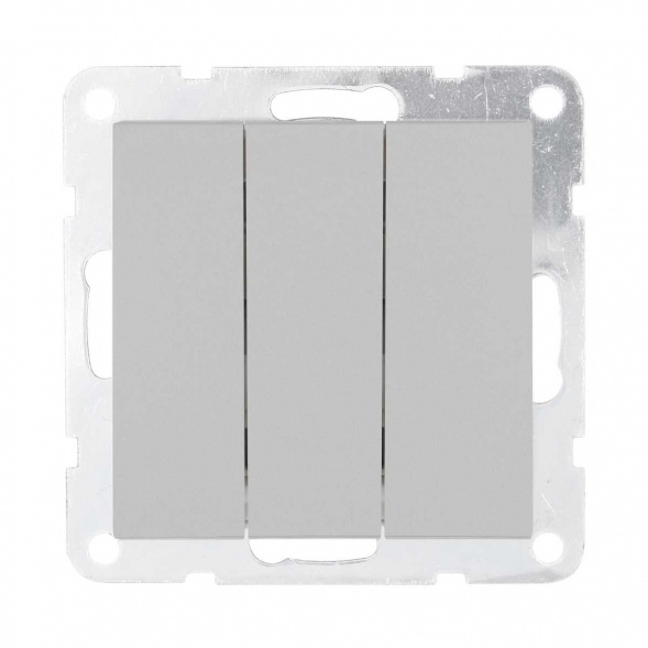 Выключатель 3-кл. LK Studio 16 A, 250 B (серебристый металлик) LK80, 842103-1