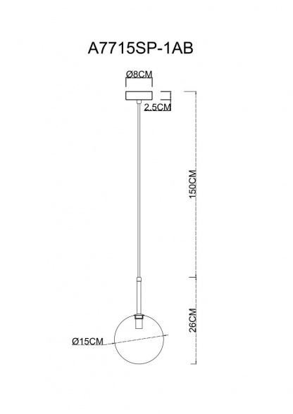Подвесной светильник Arte Lamp Cameron A7715SP-1AB