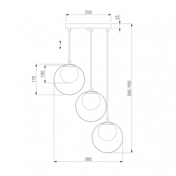 Подвесная люстра Eurosvet Dublin 50205/3 черный/бронза