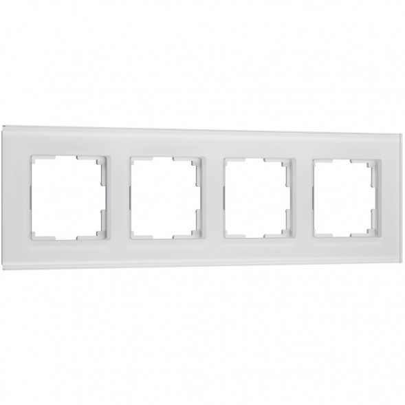 Рамка Werkel Senso на 4 поста белый стекло soft-touch W0043101 4690389200458