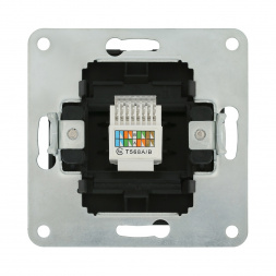 Розетка LK Studio компьютерная RJ-45 кат. 5е с накладкой (черный бархат) LK80 846108-1