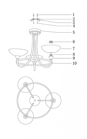 Подвесная люстра Moderli Lione V1200-3C