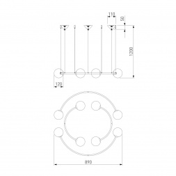 Подвесная люстра Bogates Brook 359/8 латунь