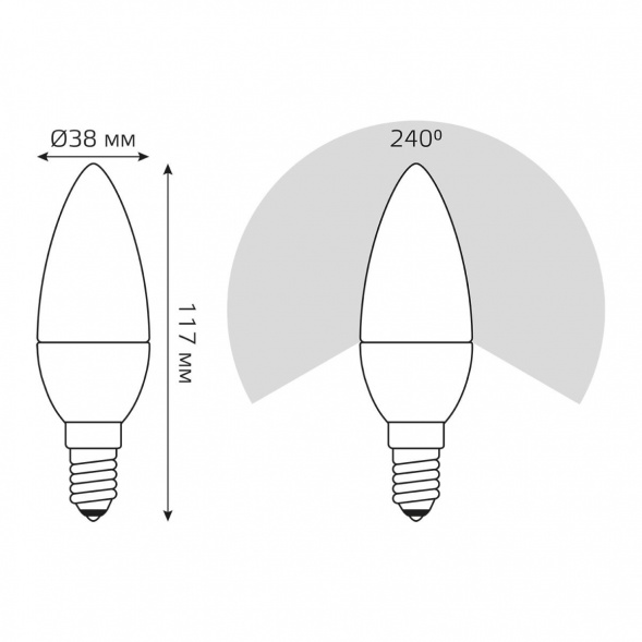 Лампа светодиодная Gauss E14 6.5W 4100К матовая 103101207