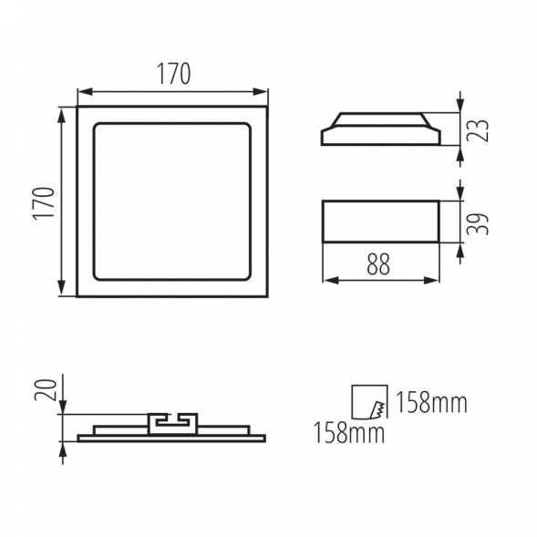 Встраиваемый светодиодный светильник Kanlux KATRO V2LED 12W-WW-W 28941