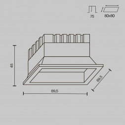 Встраиваемый светодиодный светильник Maytoni Technical Okno DL056-8W3-4-6K-W