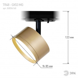 Трековый однофазный светильник ЭРА TR48 - GX53 MG Б0054160