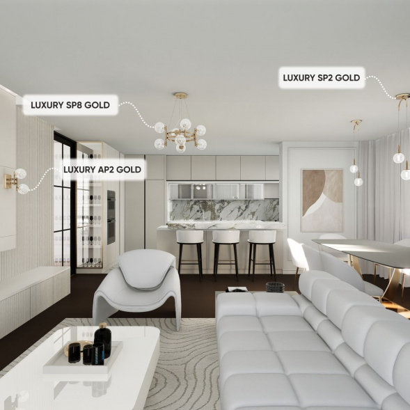 Подвесная люстра Crystal Lux Luxury SP8 Gold