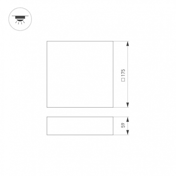 Потолочный светодиодный светильник Arlight IM-Quadro-Emergency-3H-S175x175-19W Warm3000 040926