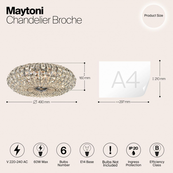 Потолочная люстра Maytoni Broche DIA902-06-N