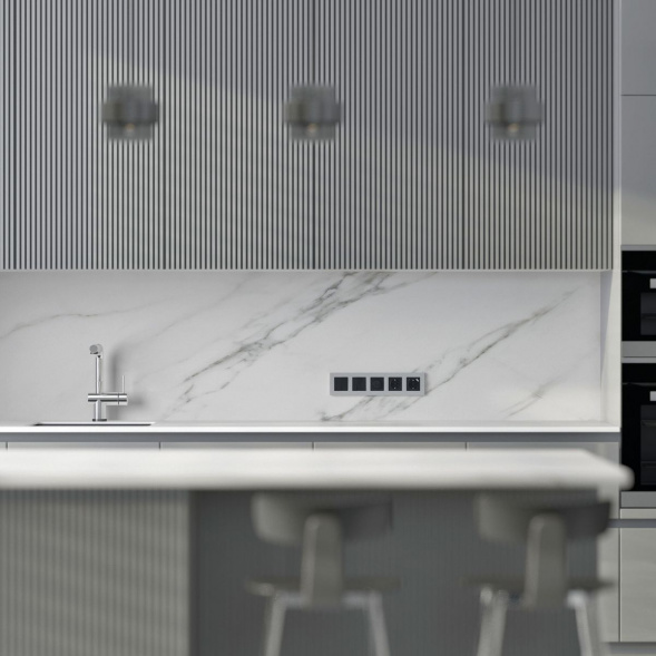 Рамка Werkel Slab на 5 постов серебро/софт W0052965 4690389207952