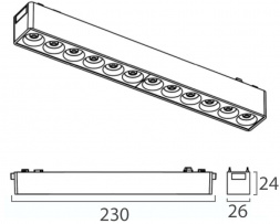 Трековый светодиодный светильник Italline IT09-9011 black 3000K