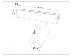 Трековый светодиодный светильник Ambrella Light Track System Magnetic 220V GL1211