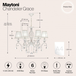 Подвесная люстра Maytoni Grace ARM247-06-G