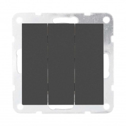 Выключатель 3-кл. LK Studio 16 A, 250 B (черный бархат) LK80, 842108-1