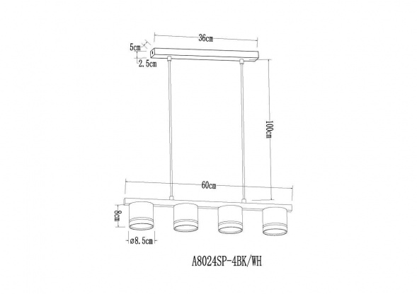 Подвесная люстра Arte Lamp Legacy A8024SP-4BK
