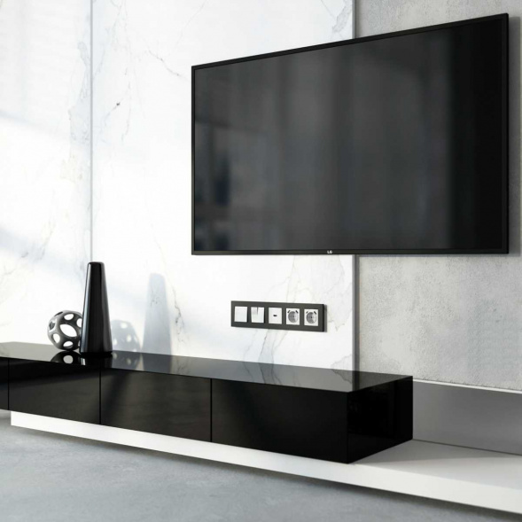 Рамка Werkel Slab на 5 постов черный софт W0052908 4690389207907