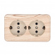 Розетка LK Studio двойная открытой установки с заземляющими контактами и защитными шторками (сосна) 813525