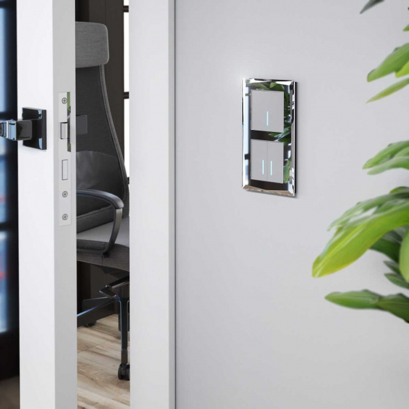 Сенсорный выключатель двухклавишный с функцией Wi-Fi Werkel серебряный W4520606 4690389171246