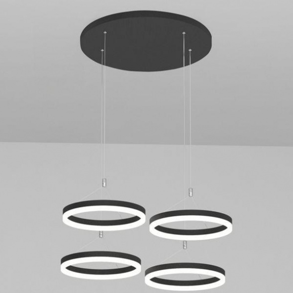 Подвесная светодиодная люстра Elvan LU-155/4R-21W-NH-Bk